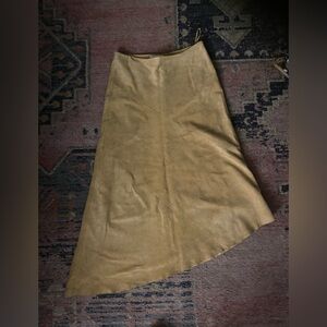 Banana Republic Asymmetrical leather  Tan Skirt